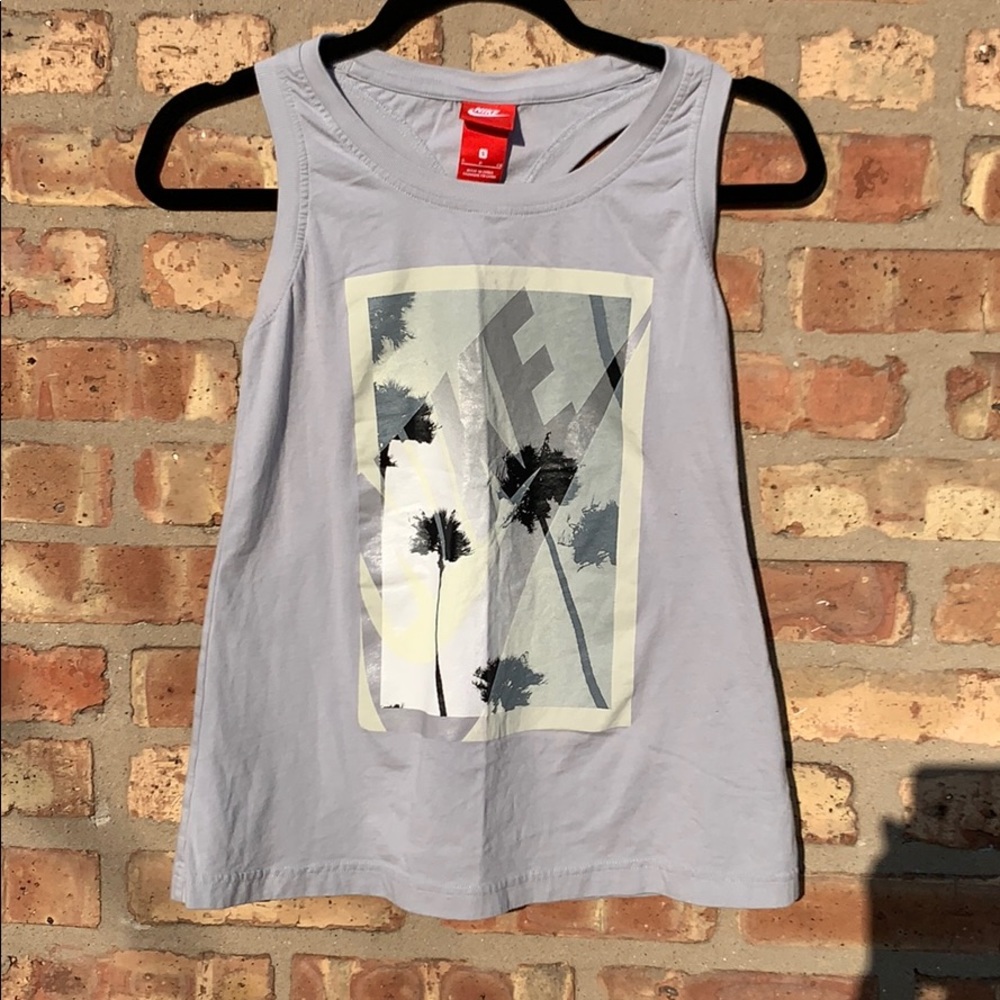 NIke: Racerback Palm Tree Tank Top SIze S